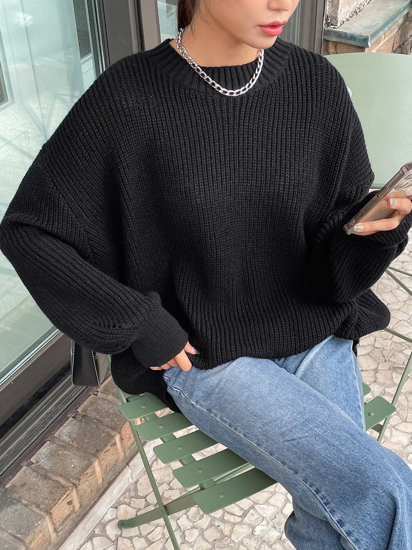 Ulla Women's Oversized Sweater - close-up detail