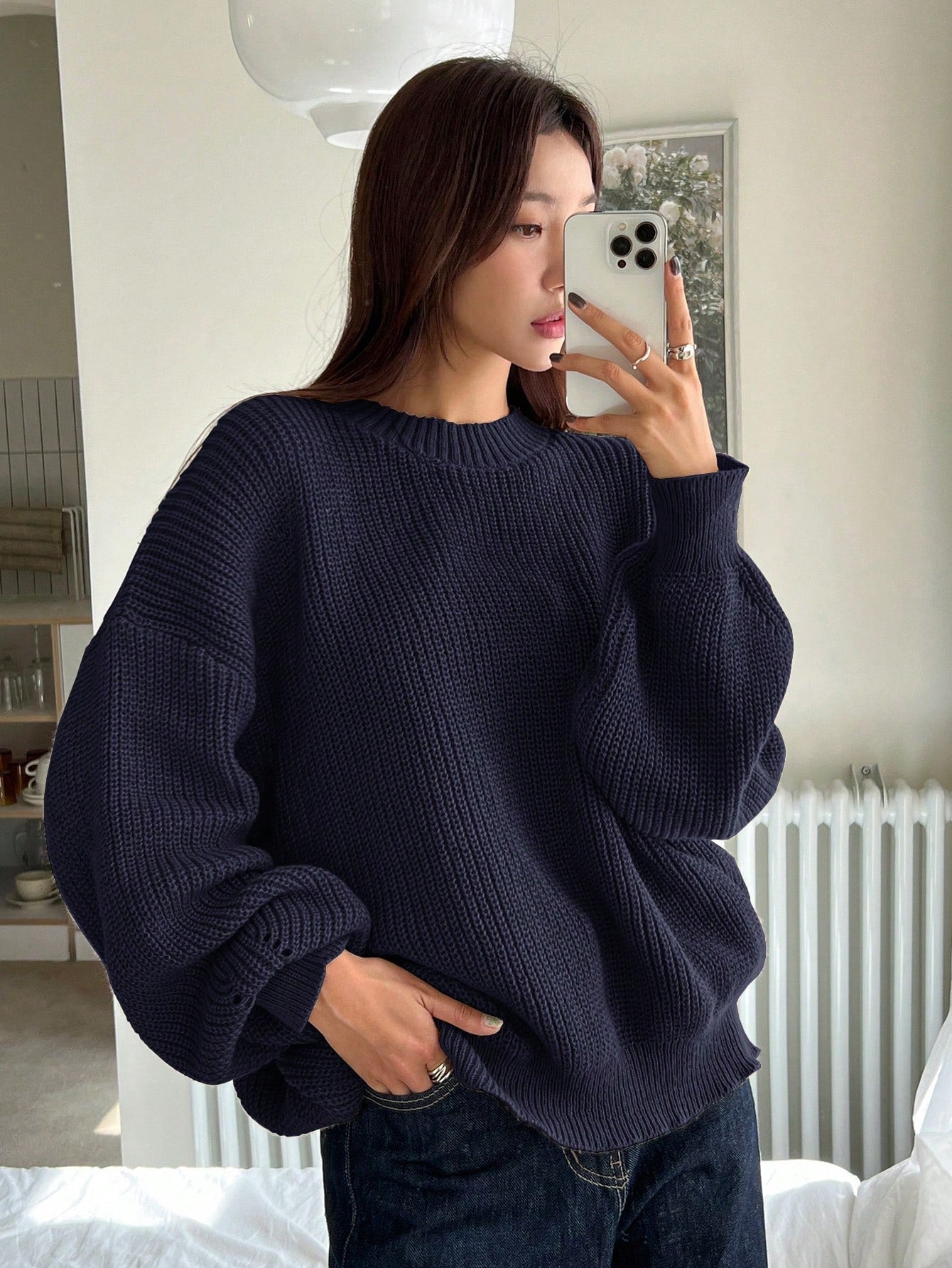 Ulla Women's Oversized Sweater - flat lay