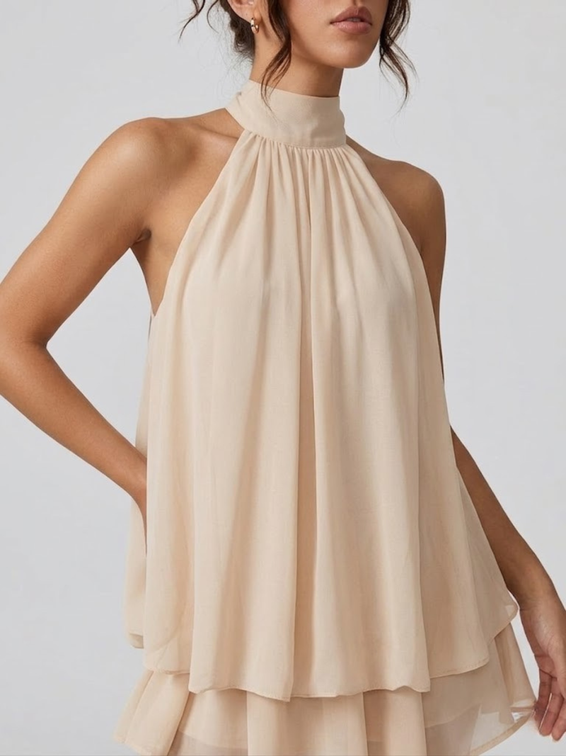Dahlia Women's Ruffled Mini Dress - back view