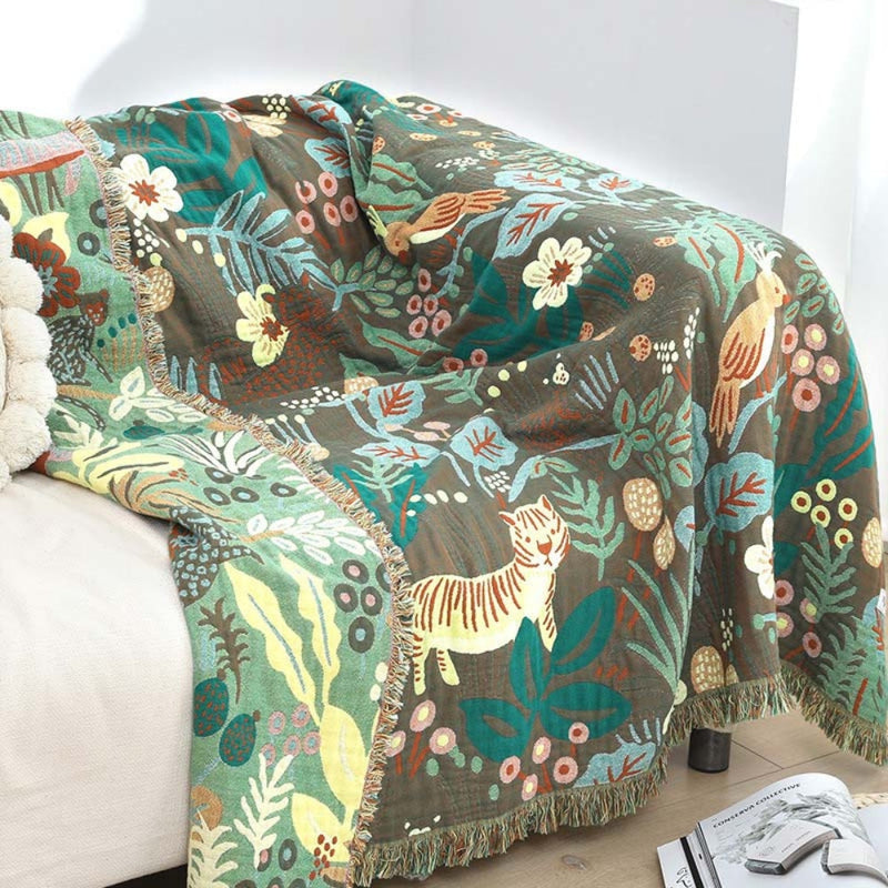 Fern Tiger's Lair Reversible Blanket | Reversible, Year-Round