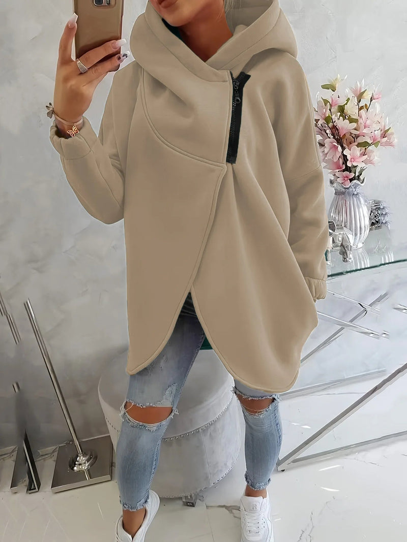 Mira Women's Asymmetric Hoodie - styled view