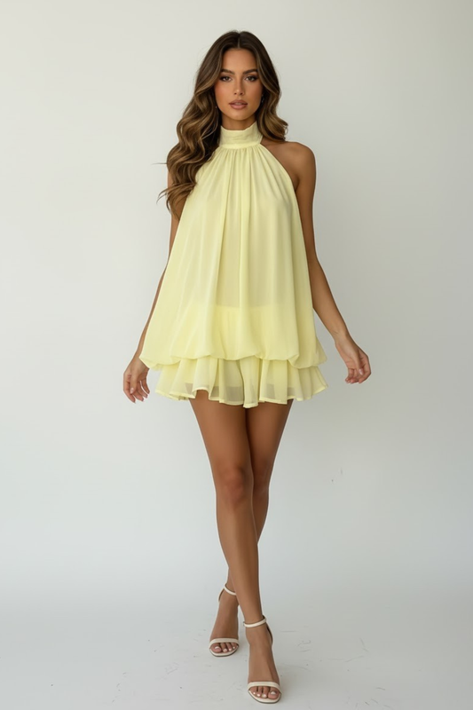 Lila Women's Pleated Mini Dress - front view