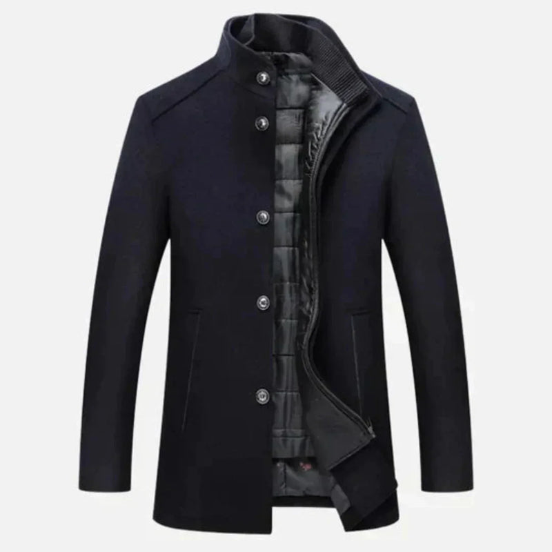 Gideon Men's Coat - fabric and finish detail