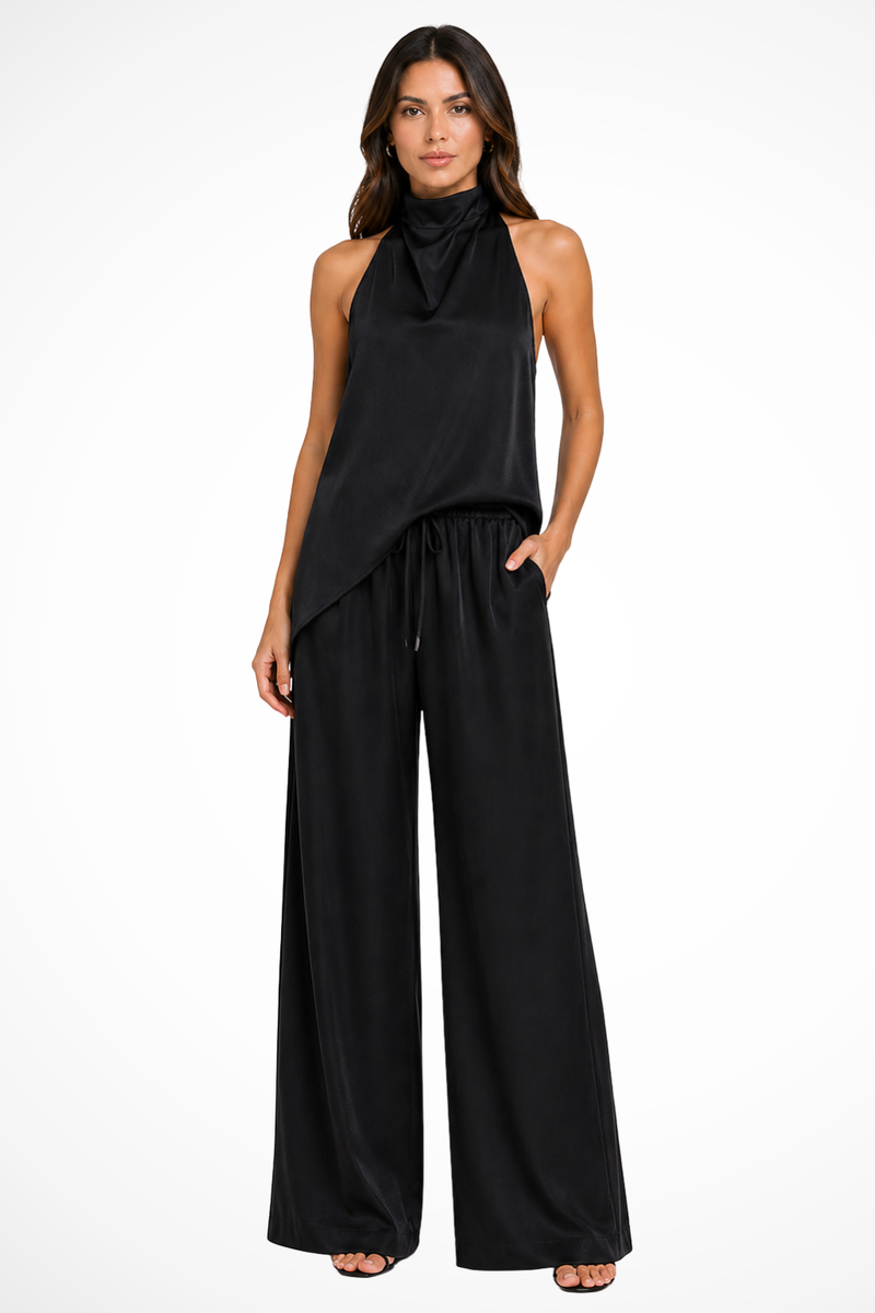 Clara Women's Wide Leg Trousers | Halter, Halter Neck