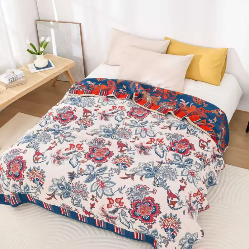 Birch Retro Botanica Bliss Cotton Blanket | Cotton, Year-Round