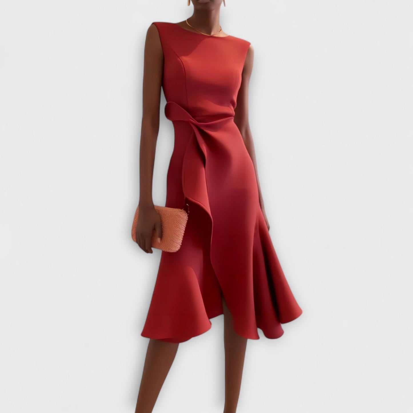 Anouk Women's Asymmetric Midi Dress - front view