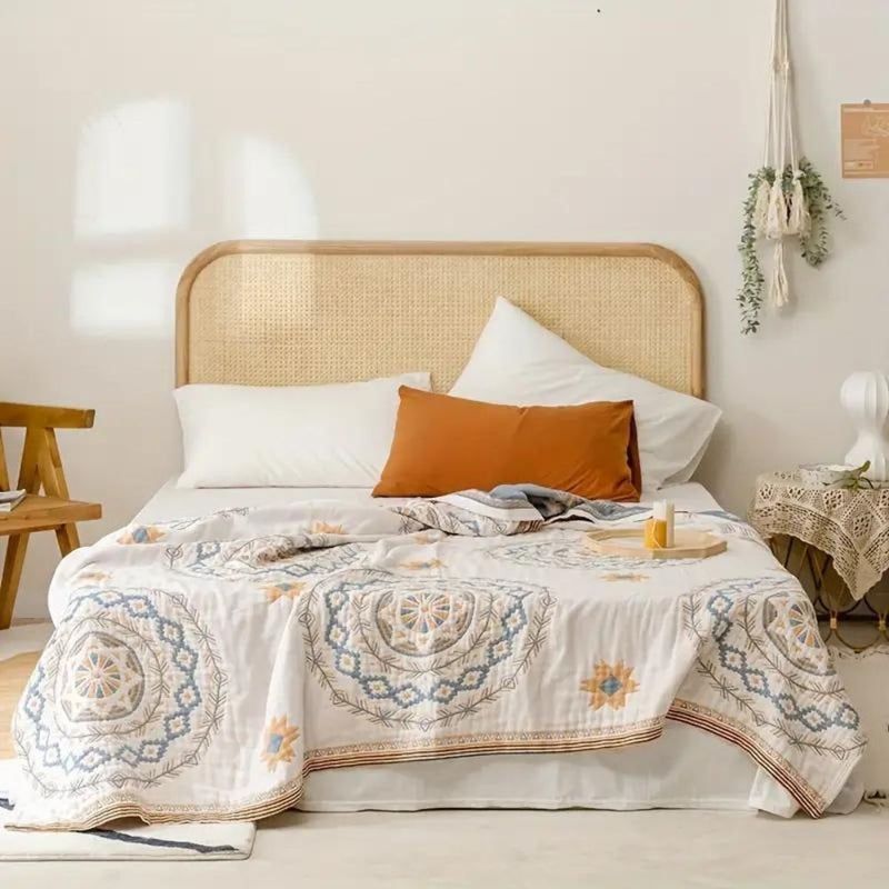 Wren Serene Mandala Cotton Throw Blanket | Cotton, Mandala