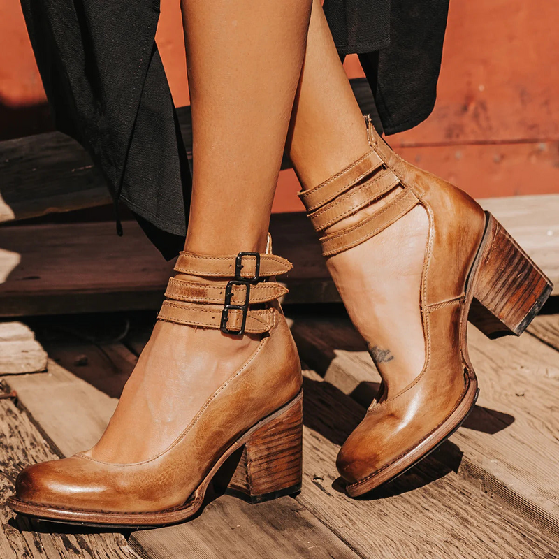 Ava Women's Block Heel Ankle Boots - front view