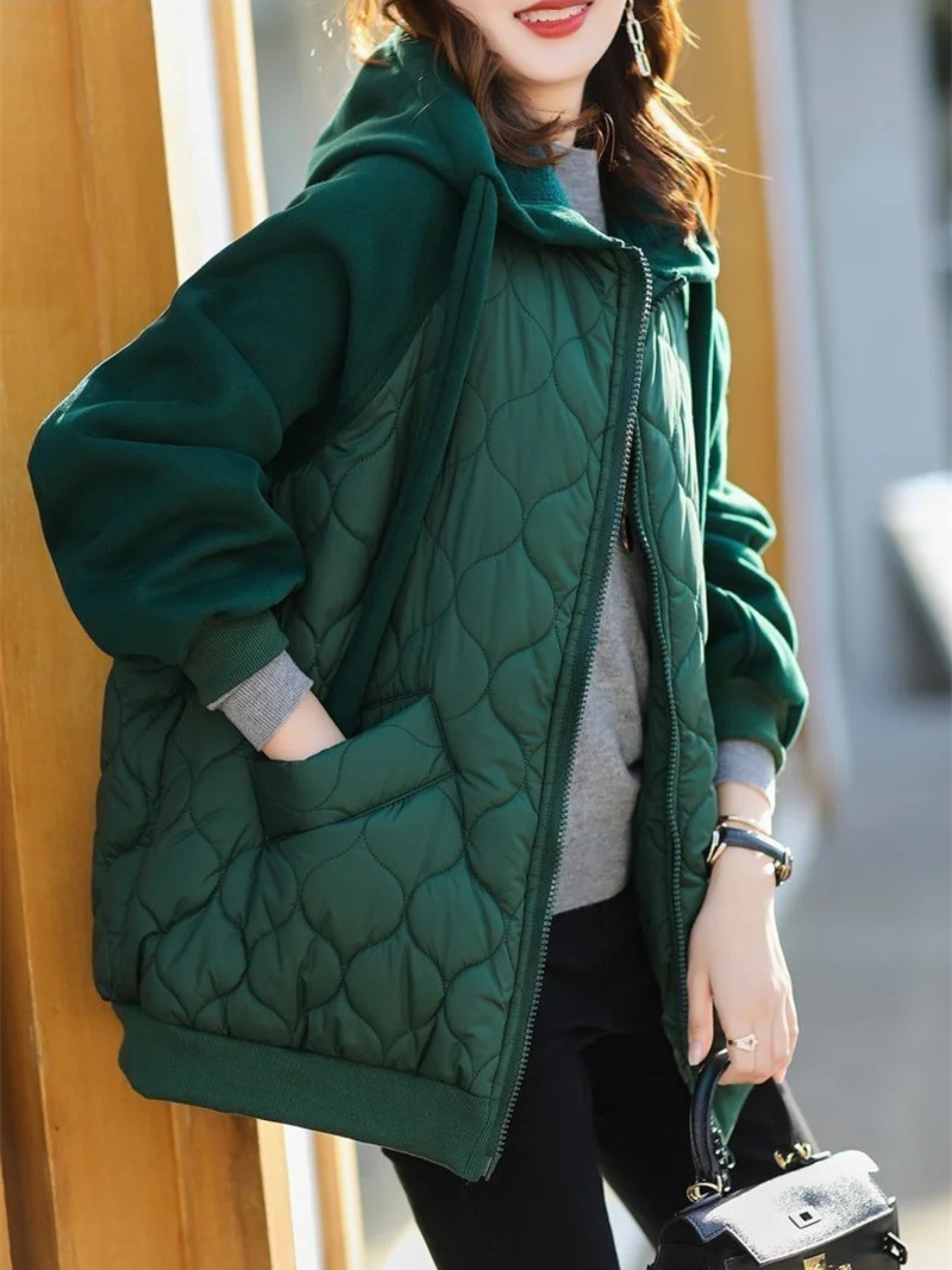 Mabel Women's Quilted Hoodie - styled view