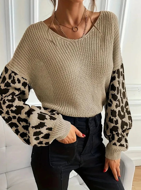 Ottilie Women's Leopard Sweater - front view