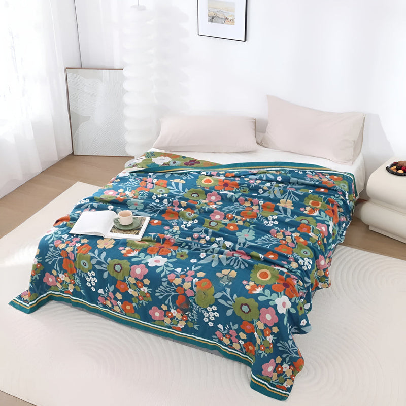 Wren Wildflower Botanical Bliss Cotton Blanket | Cotton, Year-Round