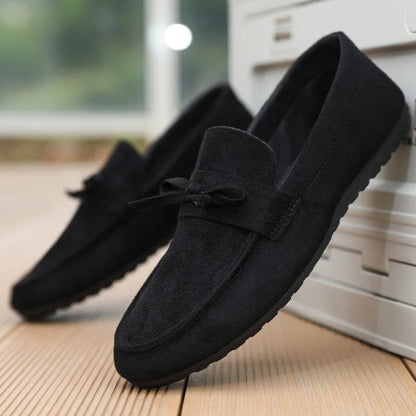 Faye Women's Suede Loafers - styled view