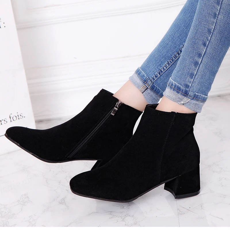 Ulla Women's Block Heel Ankle Boots - front view