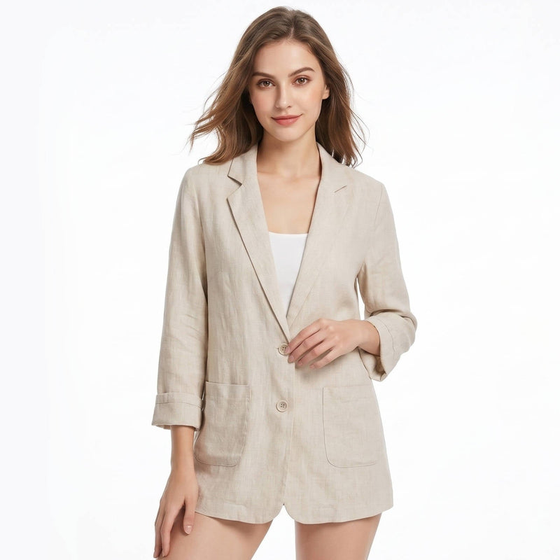 Ines Women's Linen Blazer - shown in use