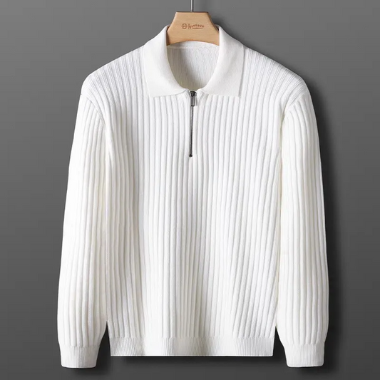 Lila Women's Ribbed Knit Knit Polo - front view