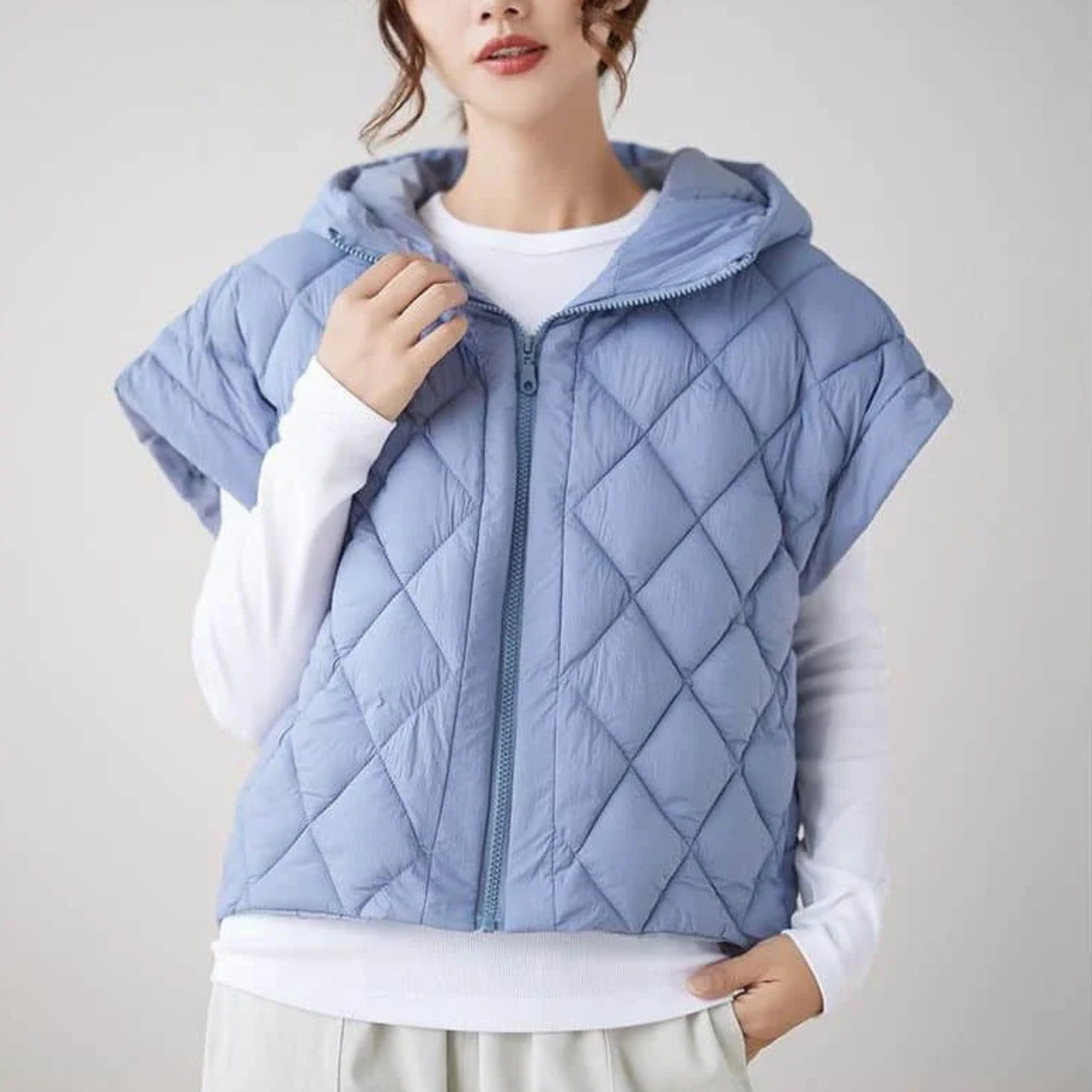 Mabel Women's Quilted Vest - flat lay