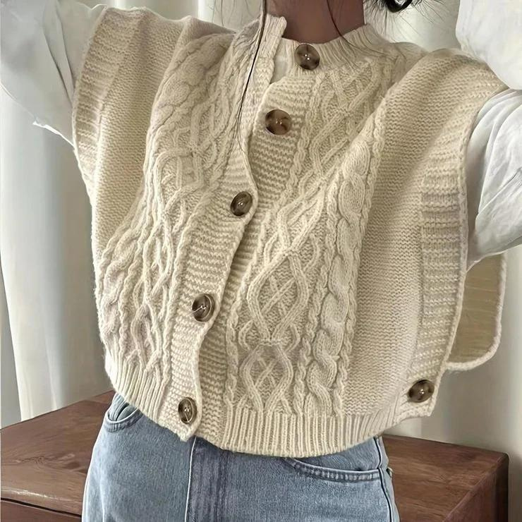 Opal Women's Cable Knit Vest - front view