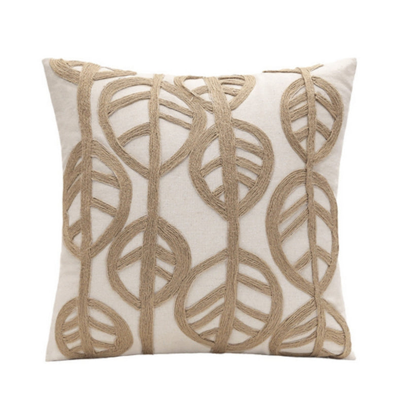 Meadow Leaf Embroidery Cushion Cover | Embroidered, Living Room