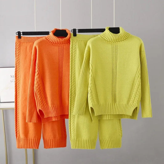 Mira Women's Cable Knit Two-piece Set - front view