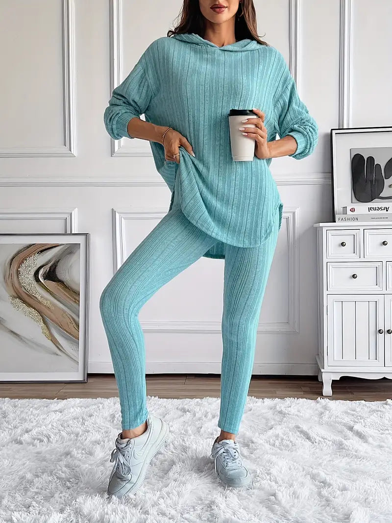 Sienna Women's Ribbed Knit Knit Lounge - fabric and finish detail