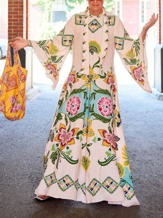 Maya Women's Floral Maxi Dress - full-length view