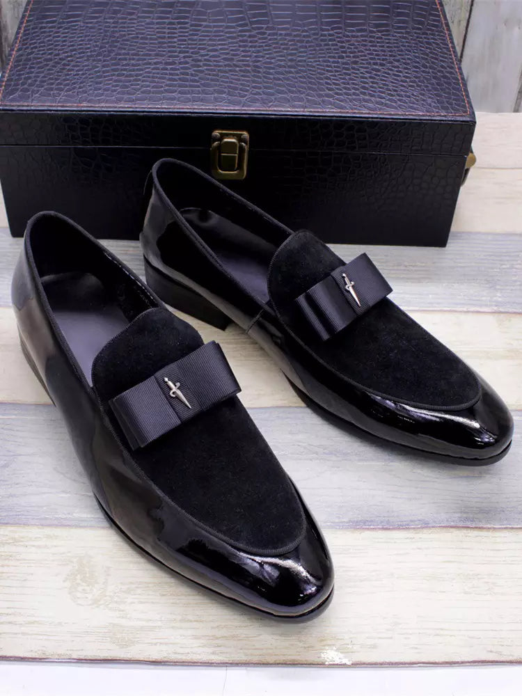 Isaac Men's Suede Loafers | Slip, Bow, Round Toe