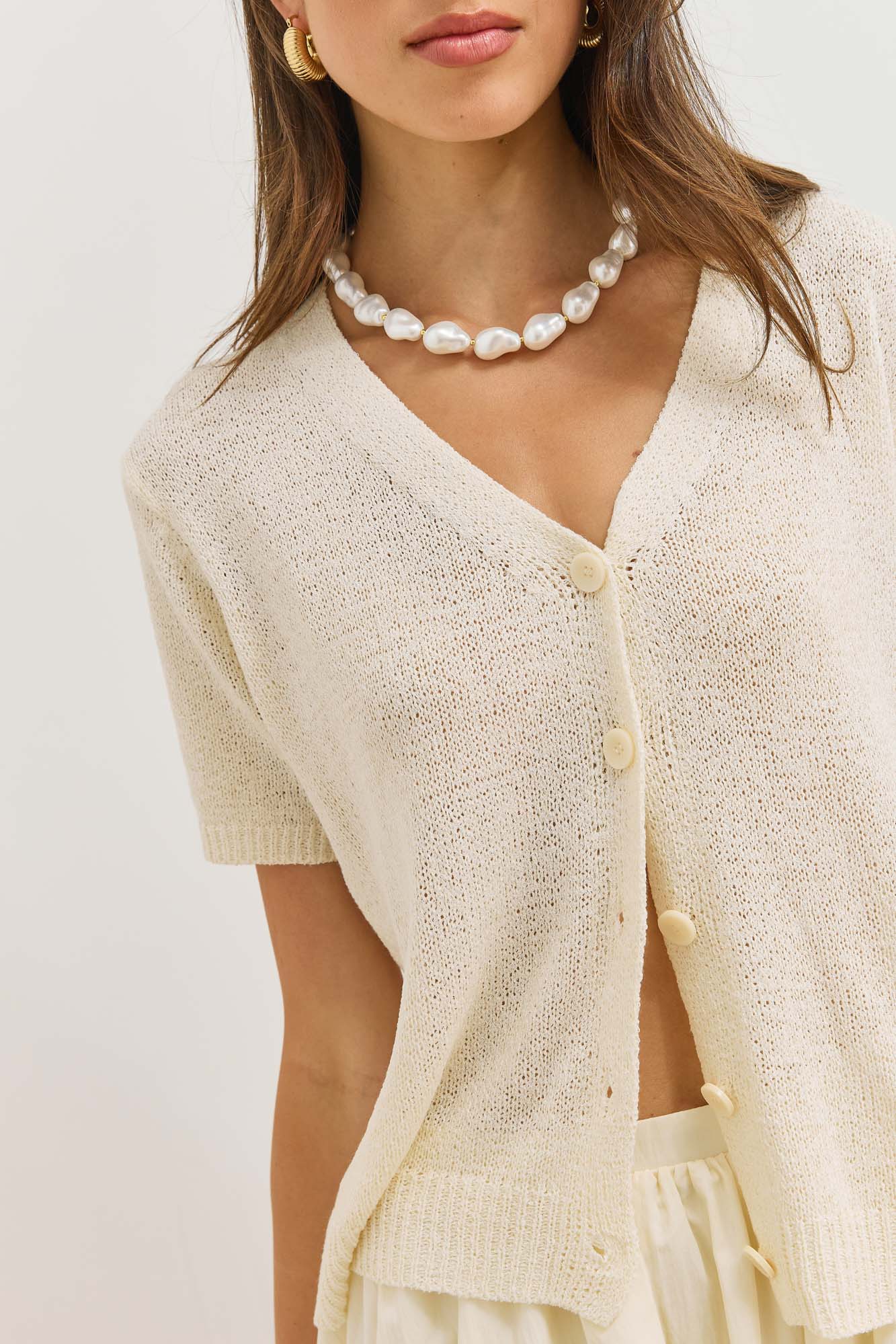 Elise Women's Cardigan - fabric and finish detail