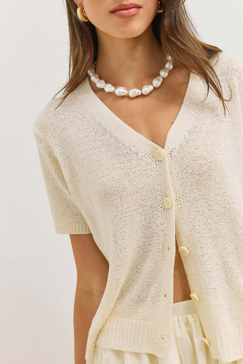 Elise Women's Cardigan - fabric and finish detail