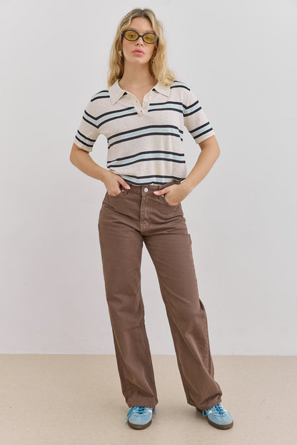 Paloma Women's Striped Shirt - fabric and finish detail