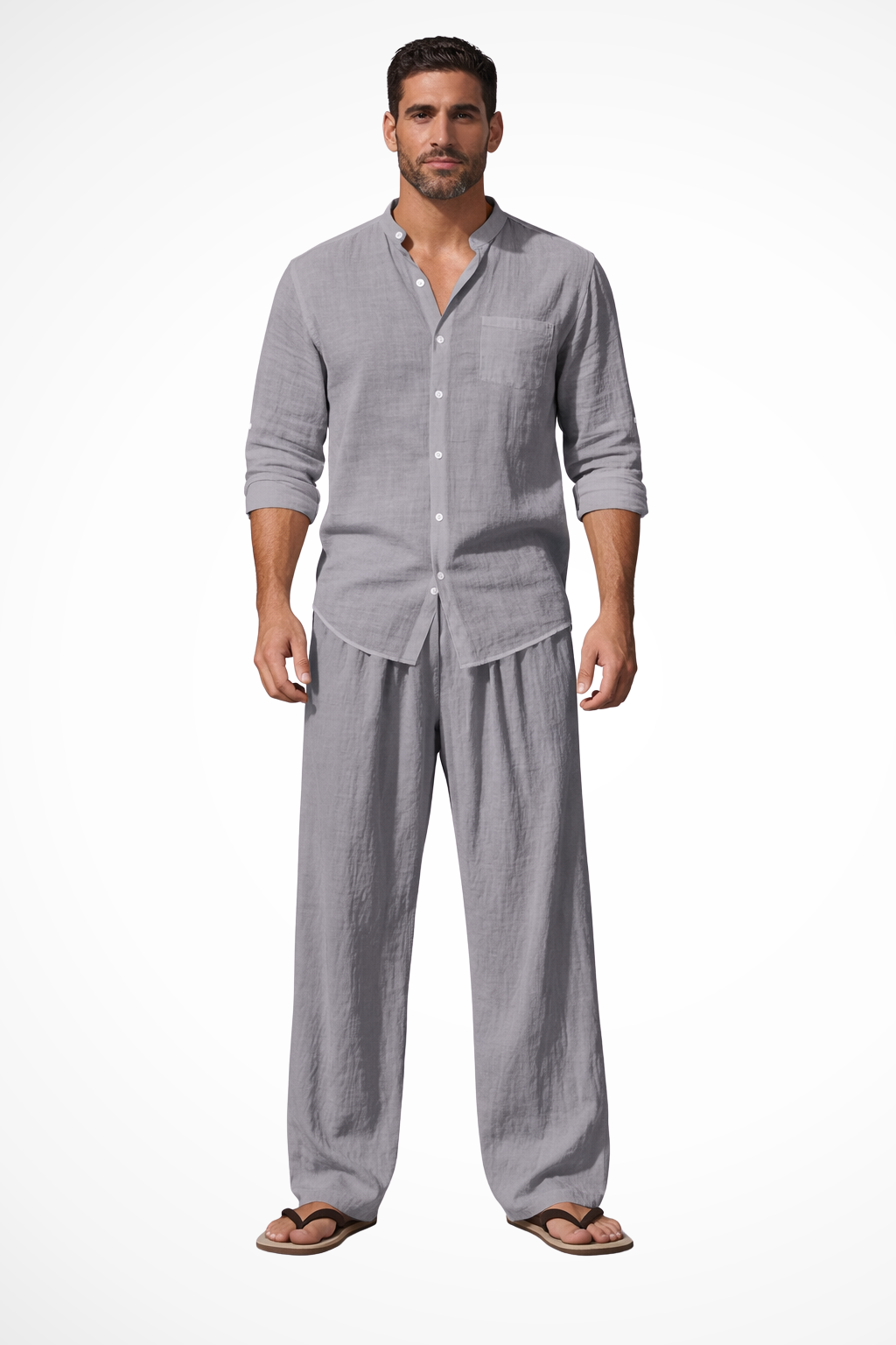 Hugo Men's Linen Trousers - shown in use