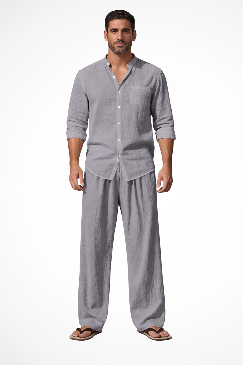 Hugo Men's Linen Trousers - shown in use