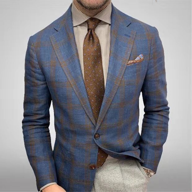 Desmond Men's Plaid Blazer | Notch Lapel