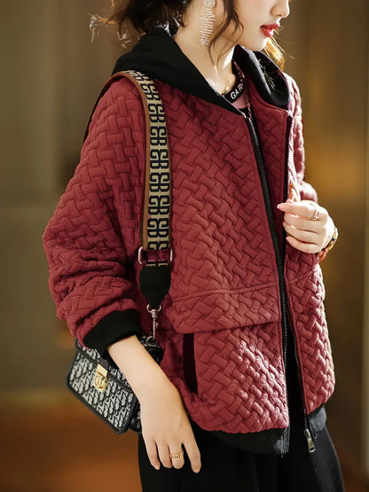 Wren Women's Quilted Hoodie - front view