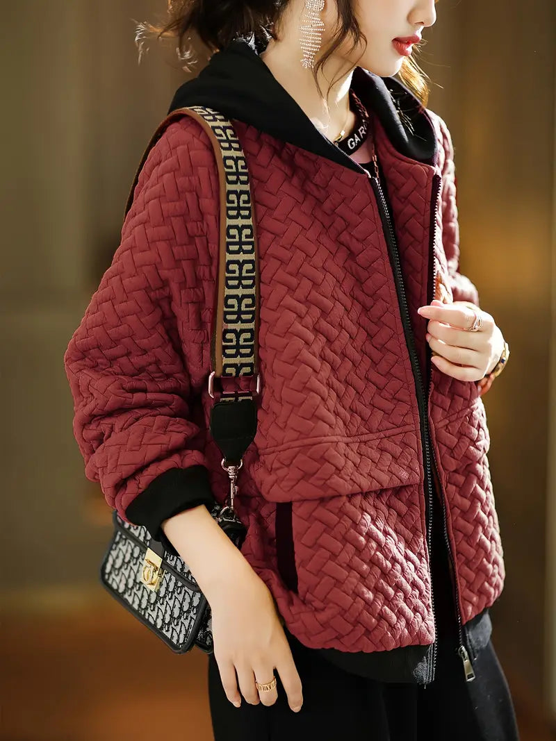 Wren Women's Quilted Hoodie - front view