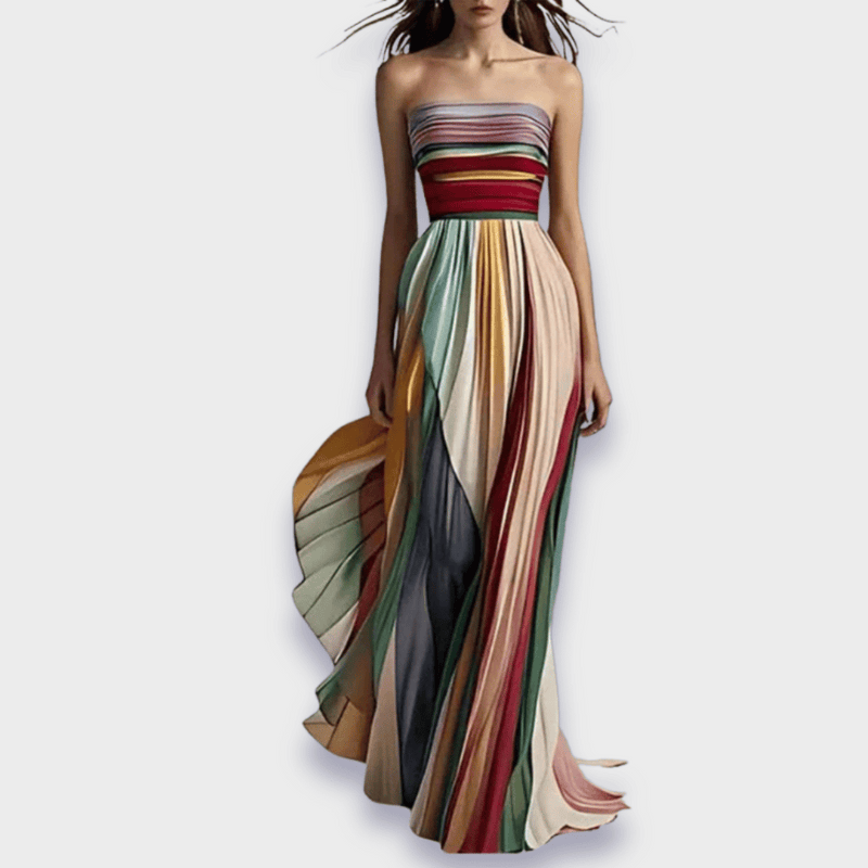 Edith Women's Pleated Maxi Dress | Strapless, Maxi