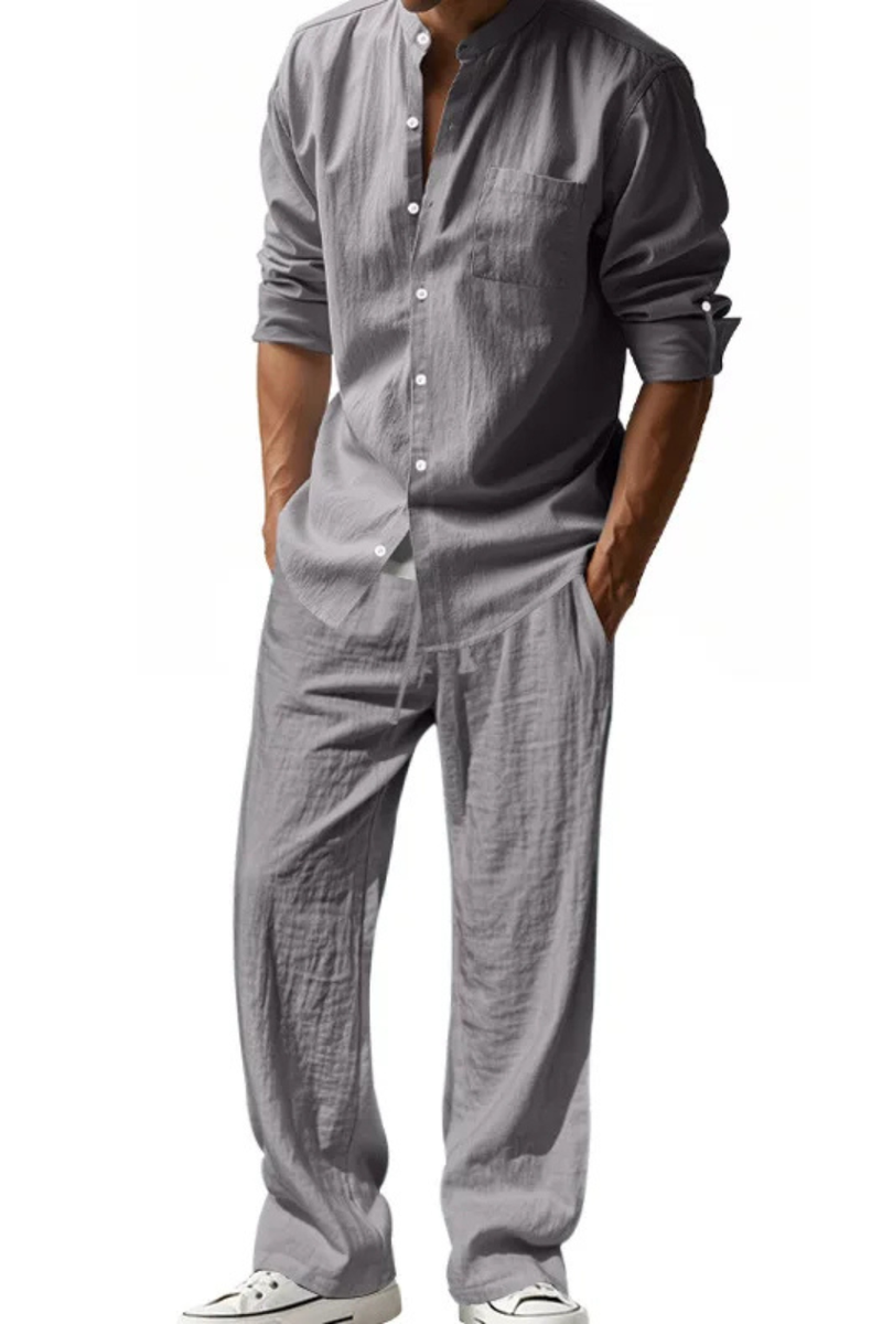 Hugo Men's Linen Trousers - styled view