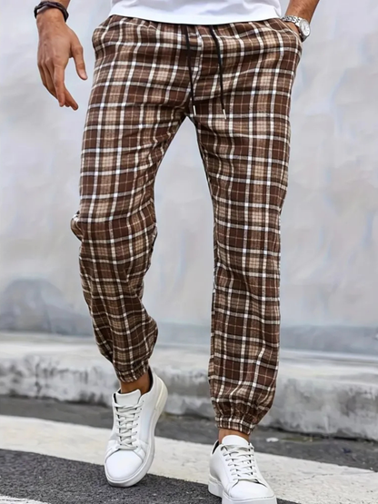 Wren Women's Plaid Joggers - flat lay