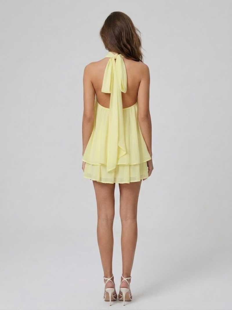 Dahlia Women's Ruffled Mini Dress - front view