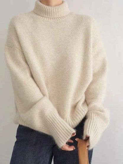 Beatrix Women's Cashmere Turtleneck - styled view
