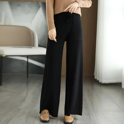 Saskia Women's Wool Pant - fabric and finish detail