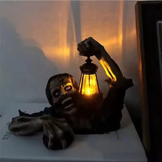Pine Solar Halloween Decor - styled view