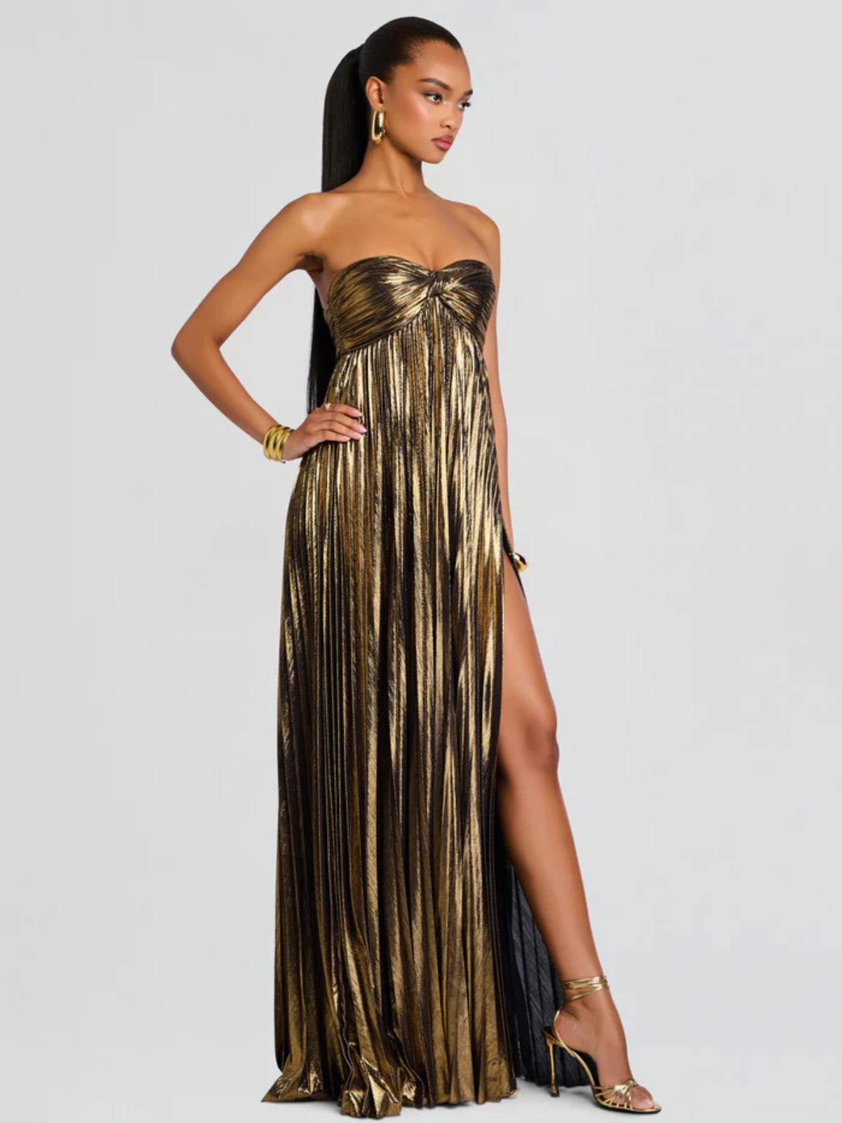 Edith Women's Pleated Maxi Dress - flat lay
