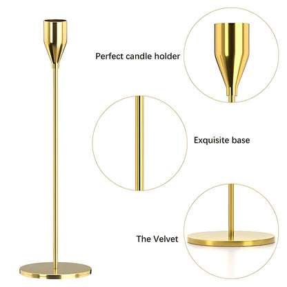 Tall Stainless Steel Candle Holders | Set of 3
