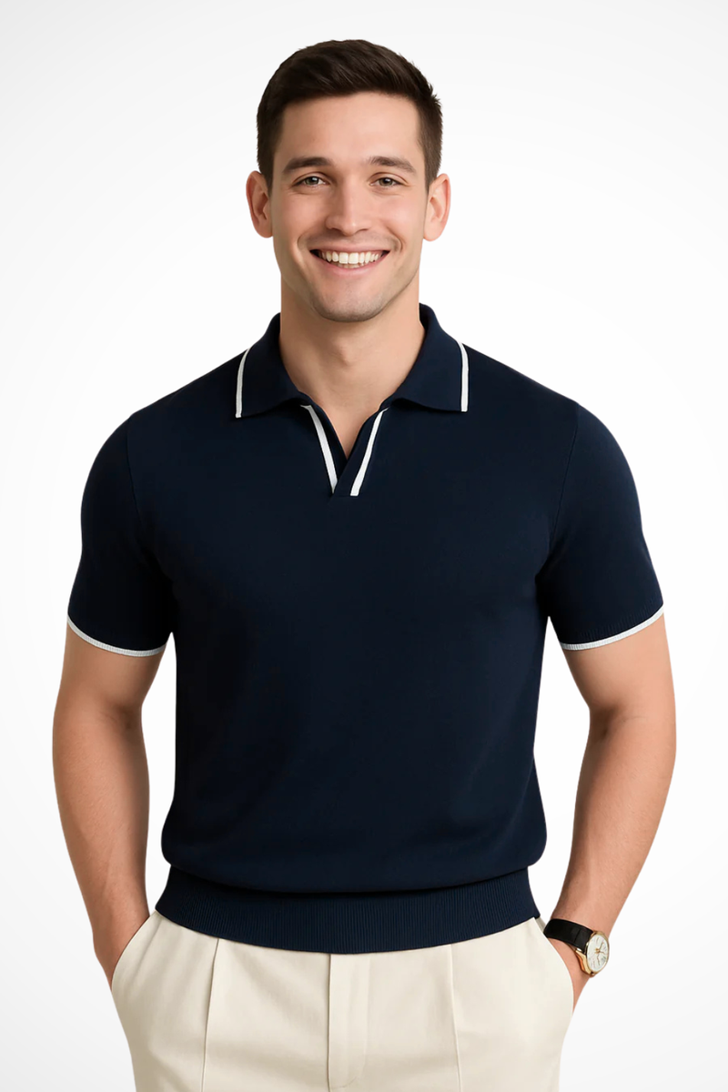 Silas Men's Shirt | Contrast, Slim Fit, Knit