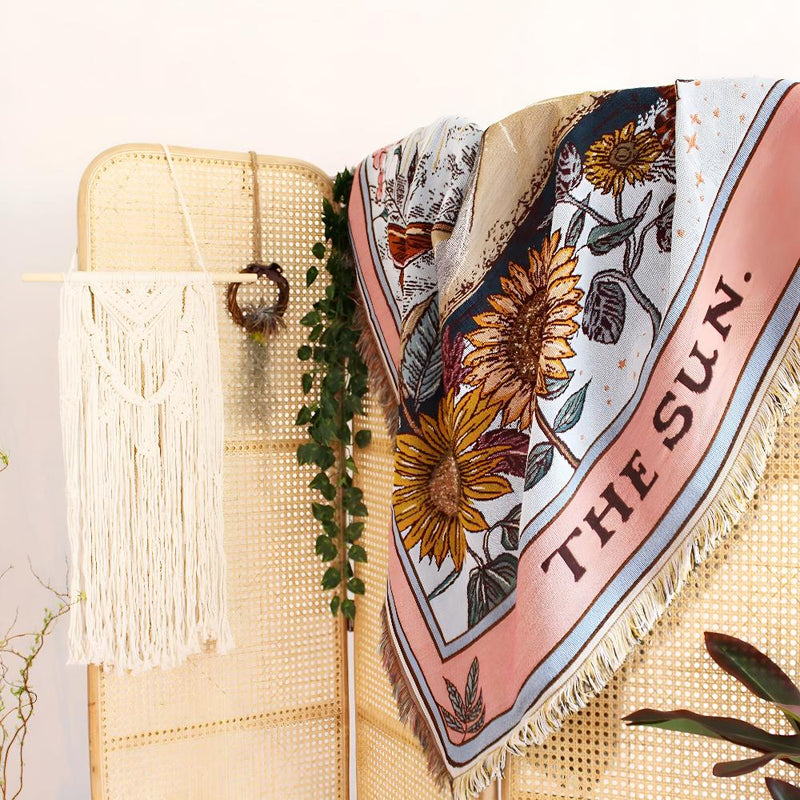 Boho Sun Tarot Tapestry Blanket