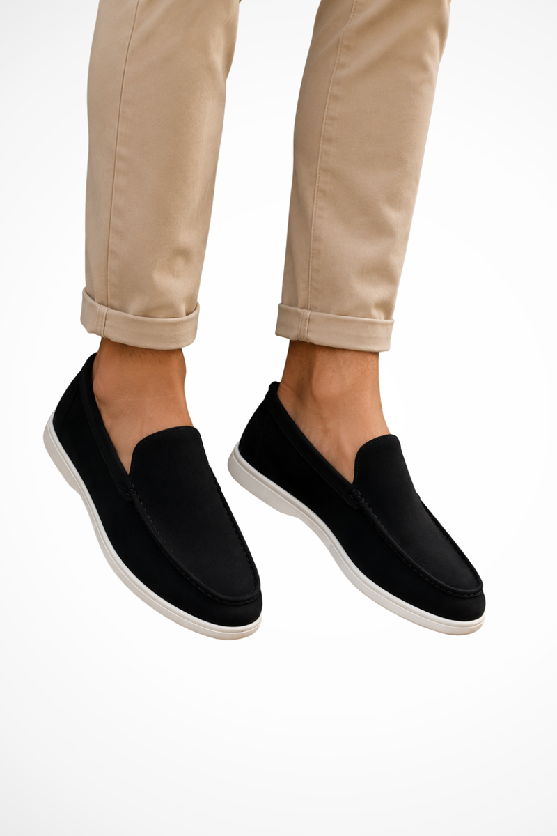 Milo Men's Suede Loafers - styled view