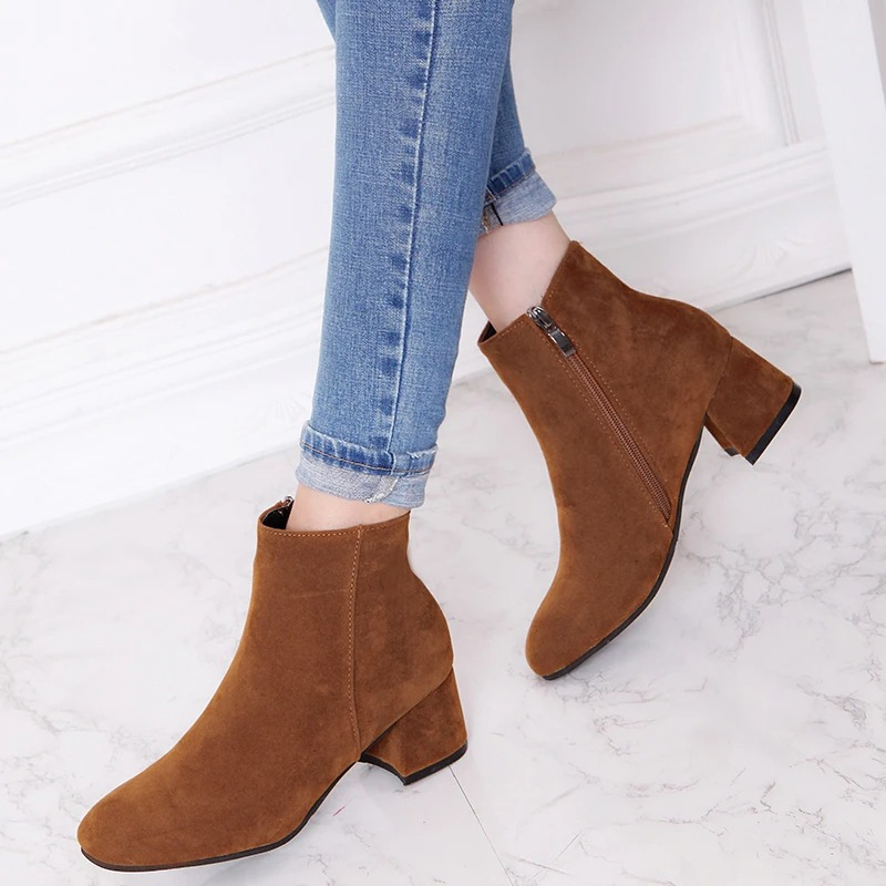Ulla Women's Block Heel Ankle Boots - styled view