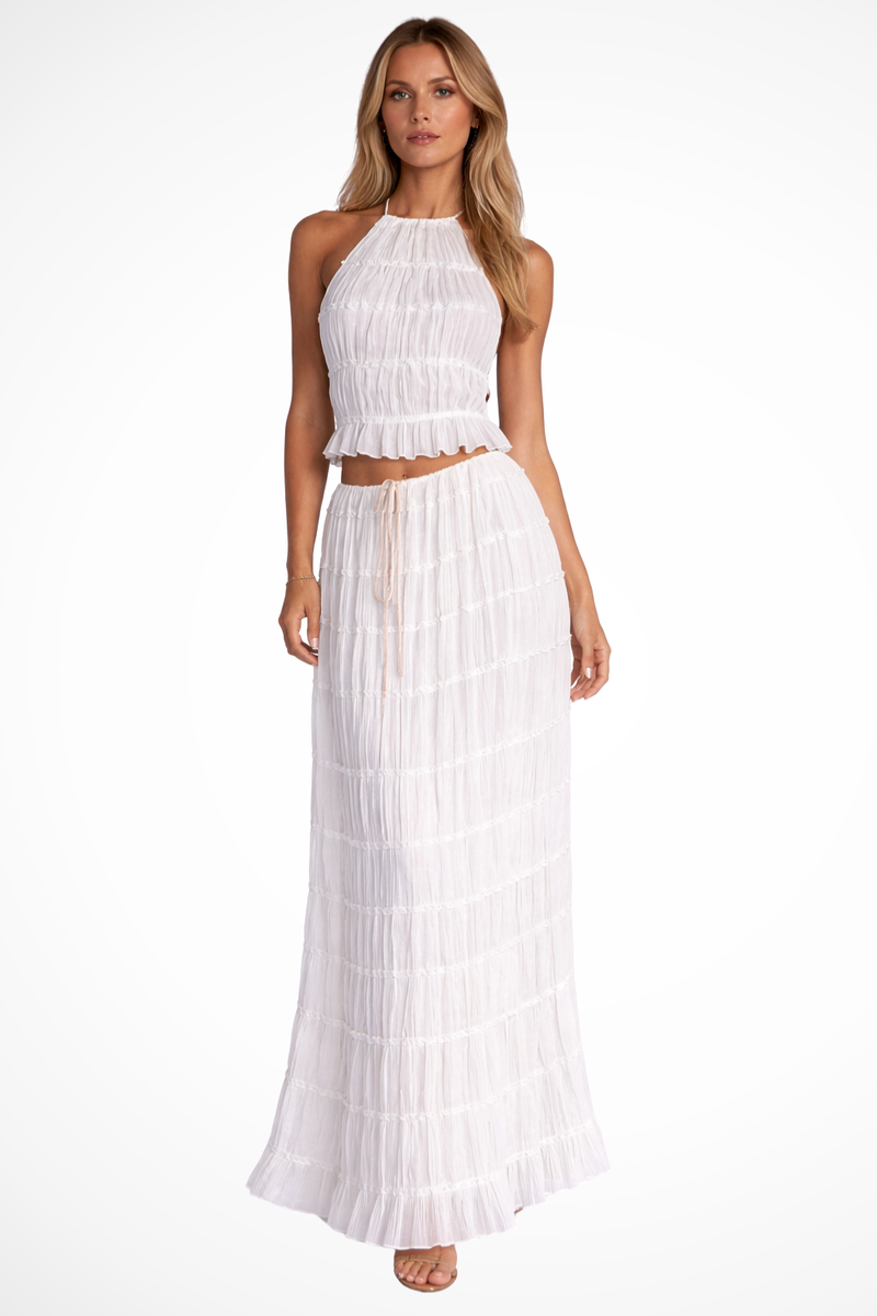 Astrid Women's Skirt | Halter, Ruched, Maxi