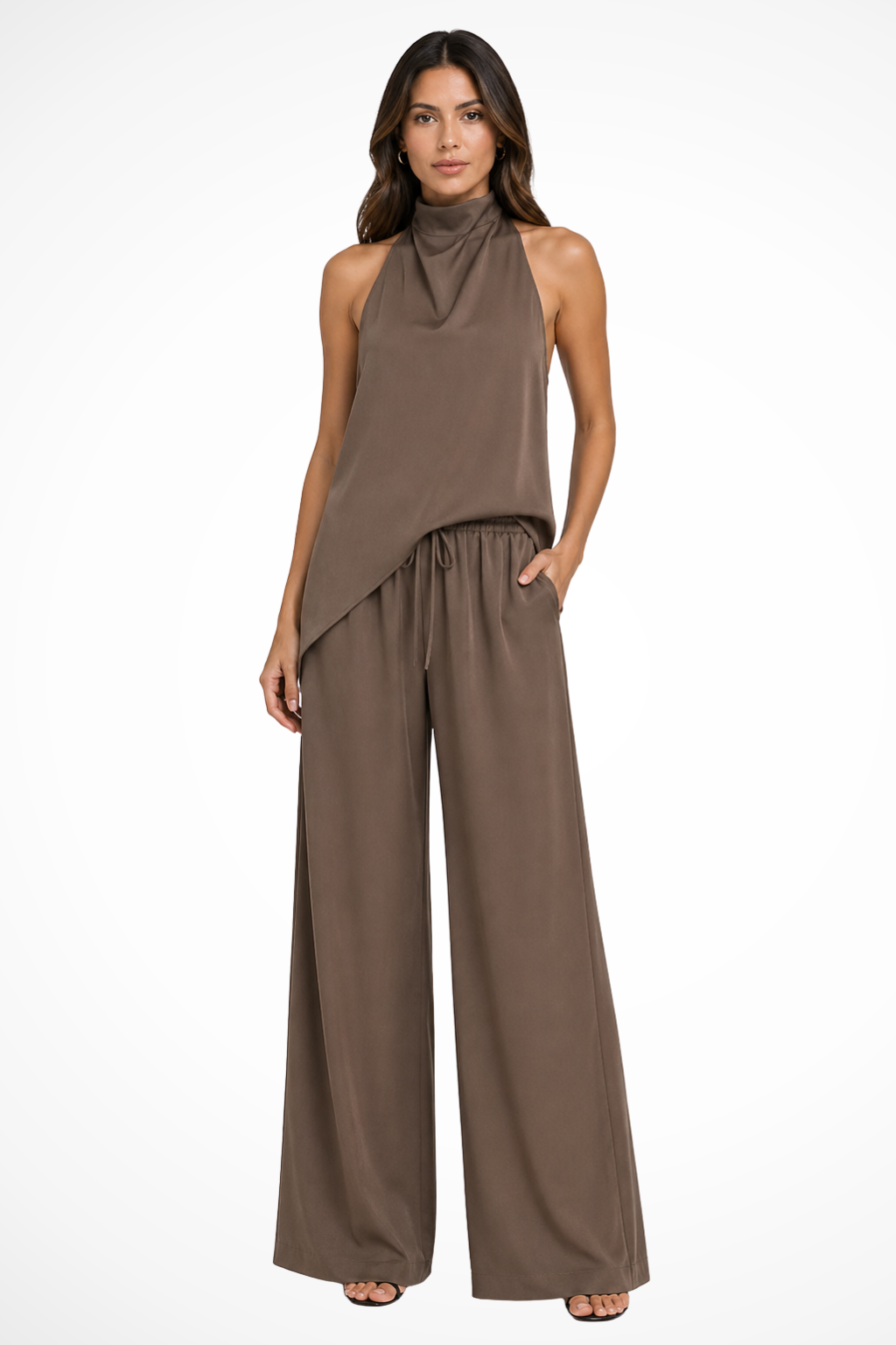 Clara Women's Wide Leg Trousers - styled view