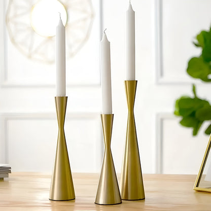 Nordic Brass Waist Candlestick | Set of 3